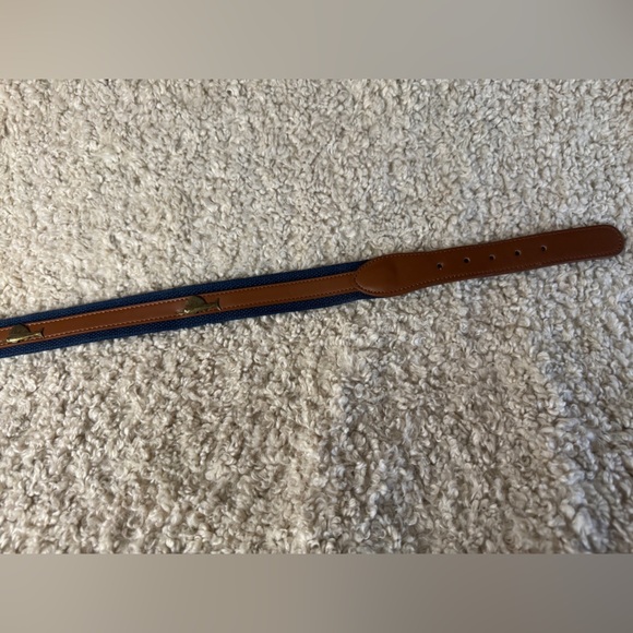 Men's Belt Leather Canvas and Leather Fish Metal Dorado Mahi Mahi Size 38 - Picture 8 of 12